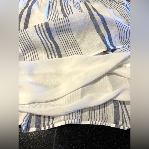 Rails Adora  Midi Stripped Linen Blend Dress/ white -smoke Blue/SZ.XL Women’s - Picture 10 of 15